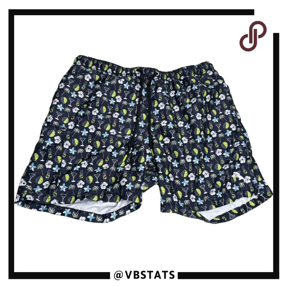 Tommy Bahama Men's Floral Palm Tree Martinis Swim Trunks Shorts Multicolor Large